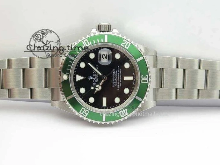 0204 SoftTouch Submariner 16610LV SS Green Metal Bezel JF 1:1 Best Edition Black Dial On SS Bracelet SH 3755